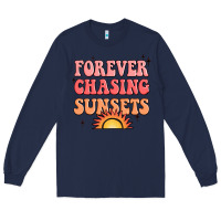 Navy forever chasing sunsets Long Sleeve Tee - JahusDesignShop