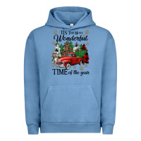 Pigment Pebble Blue its the most wonderful time of the year Urban Hoodie - CowGirlArtShop