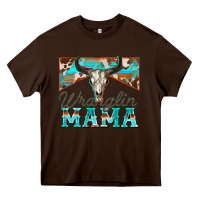 Chocolate Brown wranglin mama Heavy Core Tee - Zillion Design Studio