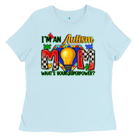 Baby Blue i'm an autism mom what's your superpower Ladies Tee - Zillion Design Studio