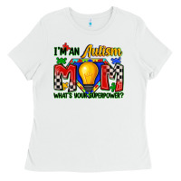 White i'm an autism mom what's your superpower Ladies Tee - Zillion Design Studio