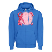 True Royal customized breast cancer ribbon and background Zipper Hoodie - MaliasSmallBusiness