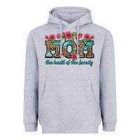 Heather Grey mom the heart of the family Heavyweight Hoodie - Artiststas