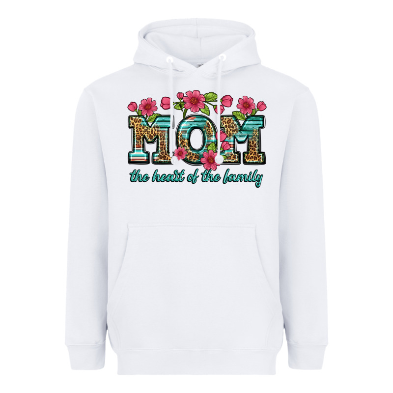 Mom The Heart Of The Family Heavyweight Hoodie by Artiststas | Teevron