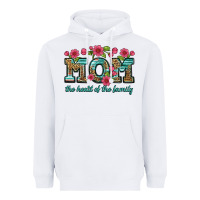 White mom the heart of the family Heavyweight Hoodie - Artiststas