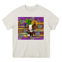 Cream mardi gras cow Heavy Core Tee - Artiststas
