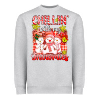 Heather Grey chillin  with my red snowmies Heavyweight Sweatshirt - AdoDesignShop