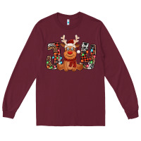 Burgundy joy christmas reindeer Long Sleeve Tee - Jasminsmagicworld