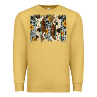 Antique Gold sunflower cowhide brush stroke Premium Sweatshirt - Artiststas