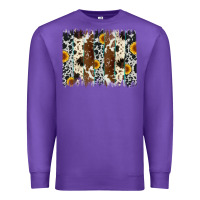 Purple sunflower cowhide brush stroke Premium Sweatshirt - Artiststas