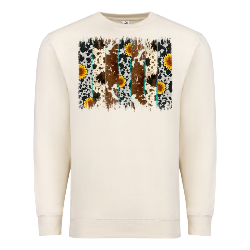 Sunflower Cowhide Brush Stroke Premium Sweatshirt by Artiststas | Teevron