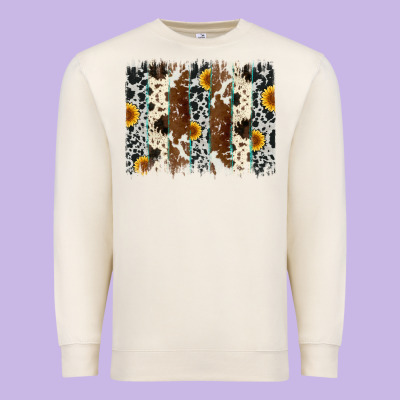 Sunflower Cowhide Brush Stroke Premium Sweatshirt Designed By Artiststas