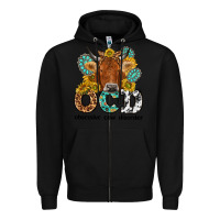 Black obsessive cow disorder Zipper Hoodie - NancyCooperArtShop