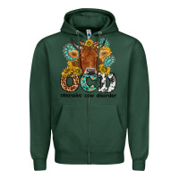 Sports Green obsessive cow disorder Zipper Hoodie - NancyCooperArtShop