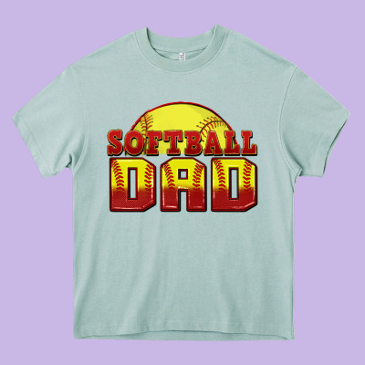 Softball Dad Heavy Core Tee Designed By Zillion Design Studio