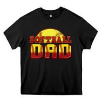 Black softball dad Heavy Core Tee - Zillion Design Studio