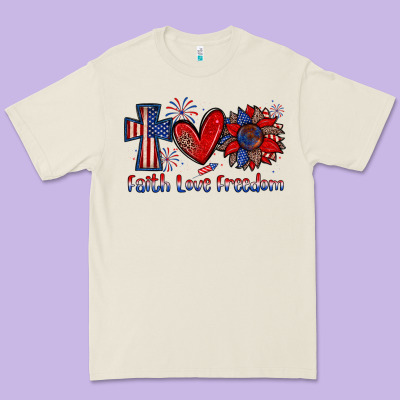 Faith Love Freedom Premium Tee Designed By Zillion Design Studio