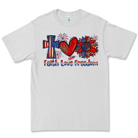 Dove Grey faith love freedom Premium Tee - Zillion Design Studio