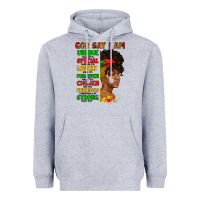 Heather Grey god say i am juneteenth afro girl Heavyweight Hoodie - Artiststas