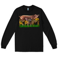 Black Western Mom With Duroc Pig And Baby Pig Long Sleeve Tee - LillyAllenDesigns