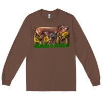 Chestnut Western Mom With Duroc Pig And Baby Pig Long Sleeve Tee - LillyAllenDesigns