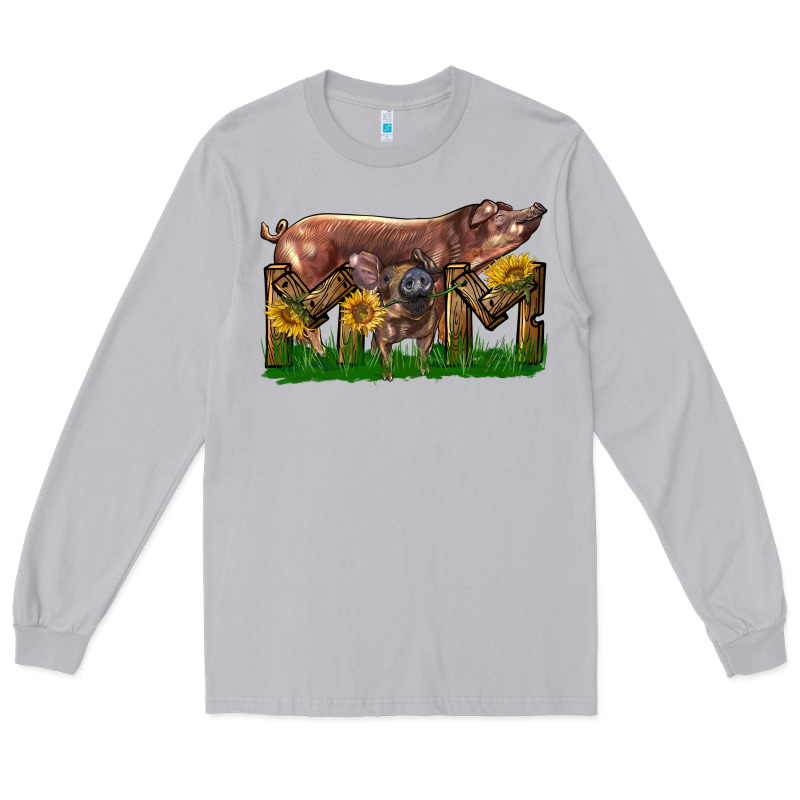 Western Mom With Duroc Pig And Baby Pig Long Sleeve Tee by LillyAllenDesigns | Teevron