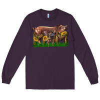 Plum Western Mom With Duroc Pig And Baby Pig Long Sleeve Tee - LillyAllenDesigns