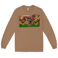 Toasted Coconut Western Mom With Duroc Pig And Baby Pig Long Sleeve Tee - LillyAllenDesigns