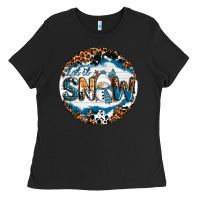 Black Let It Snow Ladies Tee - RanaPortraitStore