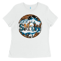 White Let It Snow Ladies Tee - RanaPortraitStore