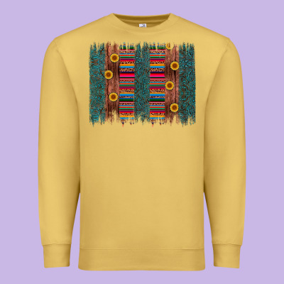 Sunflower Serape Brush Stroke Premium Sweatshirt Designed By Artiststas