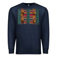 Navy sunflower serape brush stroke Premium Sweatshirt - Artiststas