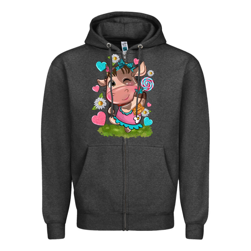 Little Cute Cow Zipper Hoodie by NancyCooperArtShop | Teevron