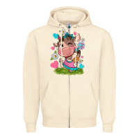 Sandshell little cute cow Zipper Hoodie - NancyCooperArtShop