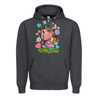 Smoke little cute cow Zipper Hoodie - NancyCooperArtShop