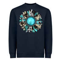 Navy western sunflower gemstone Heavyweight Sweatshirt - JahusDesignShop