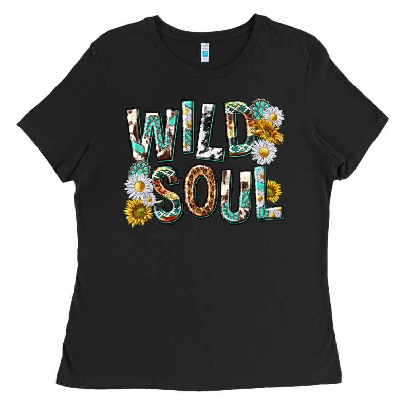 Western Wild Soul With Sunflowers Ladies Tee by texasbilliewilder | Teevron