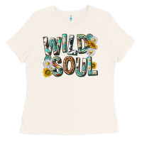 Bone western wild soul with sunflowers Ladies Tee - texasbilliewilder
