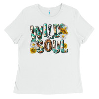 White western wild soul with sunflowers Ladies Tee - texasbilliewilder