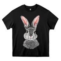 Black Bunny Face Heavy Core Tee - RanaPortraitStore