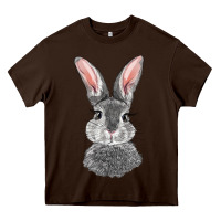 Chocolate Brown Bunny Face Heavy Core Tee - RanaPortraitStore