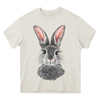 Cream Bunny Face Heavy Core Tee - RanaPortraitStore