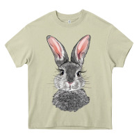 Mossy Bunny Face Heavy Core Tee - RanaPortraitStore