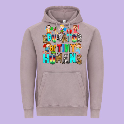 Educator Of Tiny Humans Vintage Hoodie Designed By Ranaportraitstore