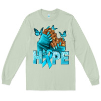 Matcha hope tealribbonovarian cancer nails Long Sleeve Tee - NancyCooperArtShop