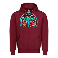 Burgundy nurse rainbow Zipper Hoodie - NancyCooperArtShop