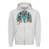 Dove Grey nurse rainbow Zipper Hoodie - NancyCooperArtShop