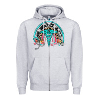 Heather Grey nurse rainbow Zipper Hoodie - NancyCooperArtShop