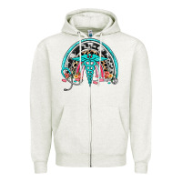 Oatmeal Heather nurse rainbow Zipper Hoodie - NancyCooperArtShop