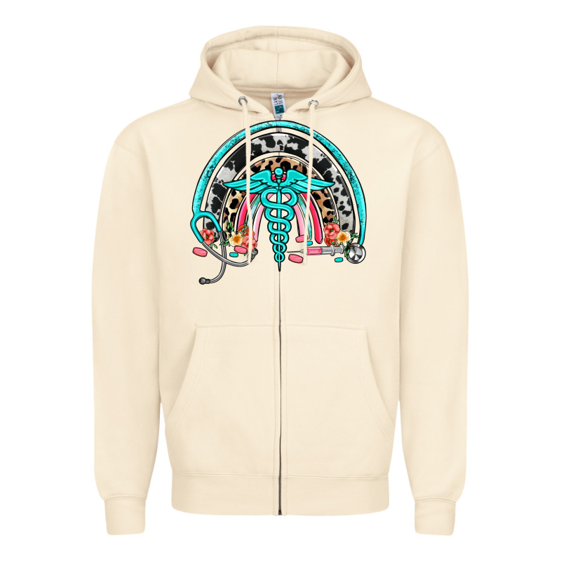 Nurse Rainbow Zipper Hoodie by NancyCooperArtShop | Teevron